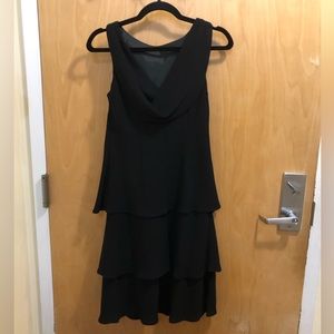 Evan Picone Black Tiered Mini Dress